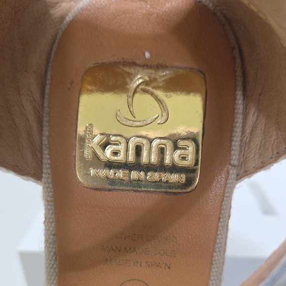 Kanna Tan and Cream Espadrille Wedges - Picture 2 of 9
